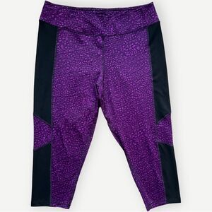 Just My Size JMS Active Purple & Black Stretch Crop Leggings. 1X. 16. 16 Plus.